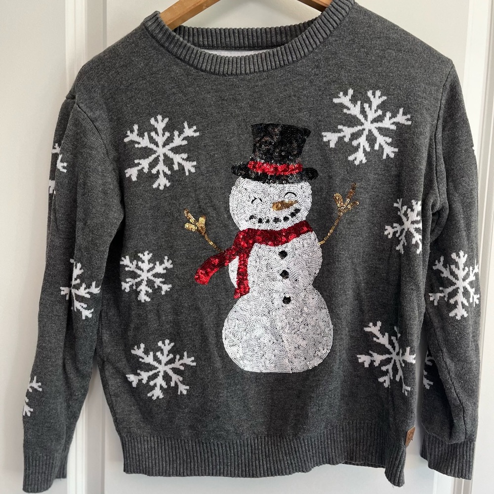 Tipsy Elves Gray and White Festive Sweater